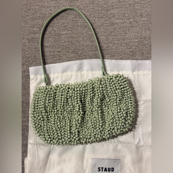 STAUD Beaded Bean Convertible Bag in Matcha Green with Dust Bag - Picture 5 of 9